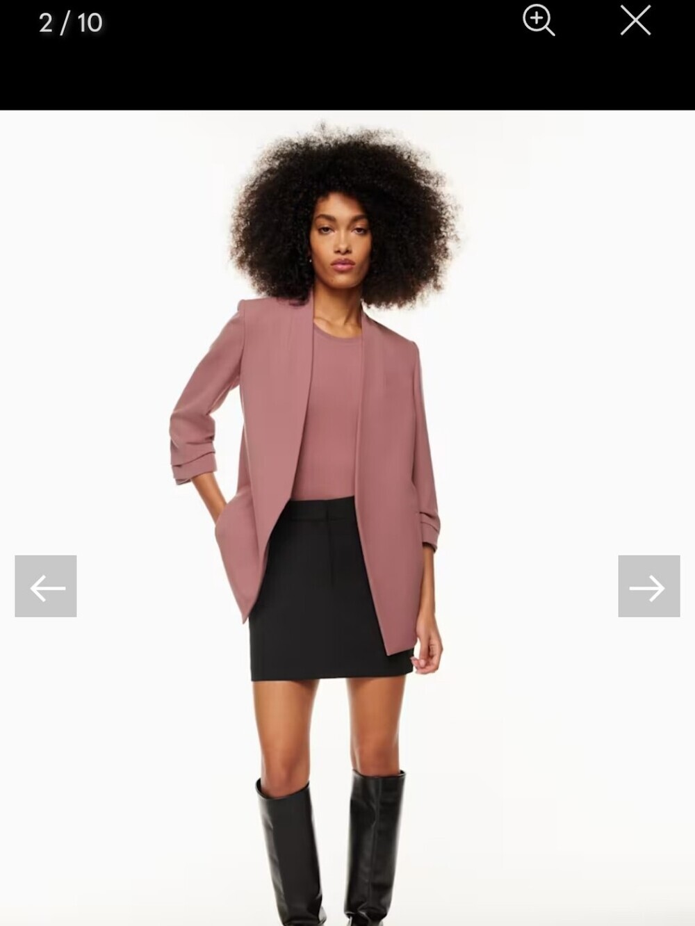 Aritzia Babaton Power Hip Blazer In Lilac